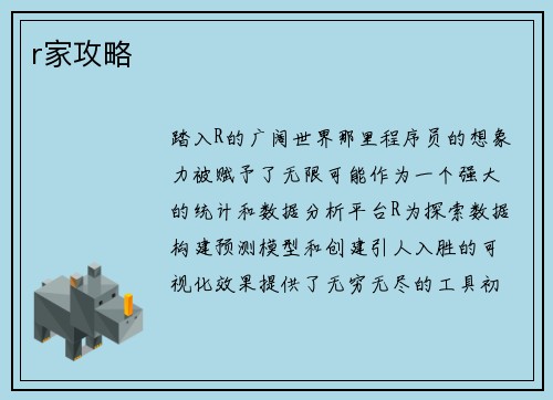 r家攻略